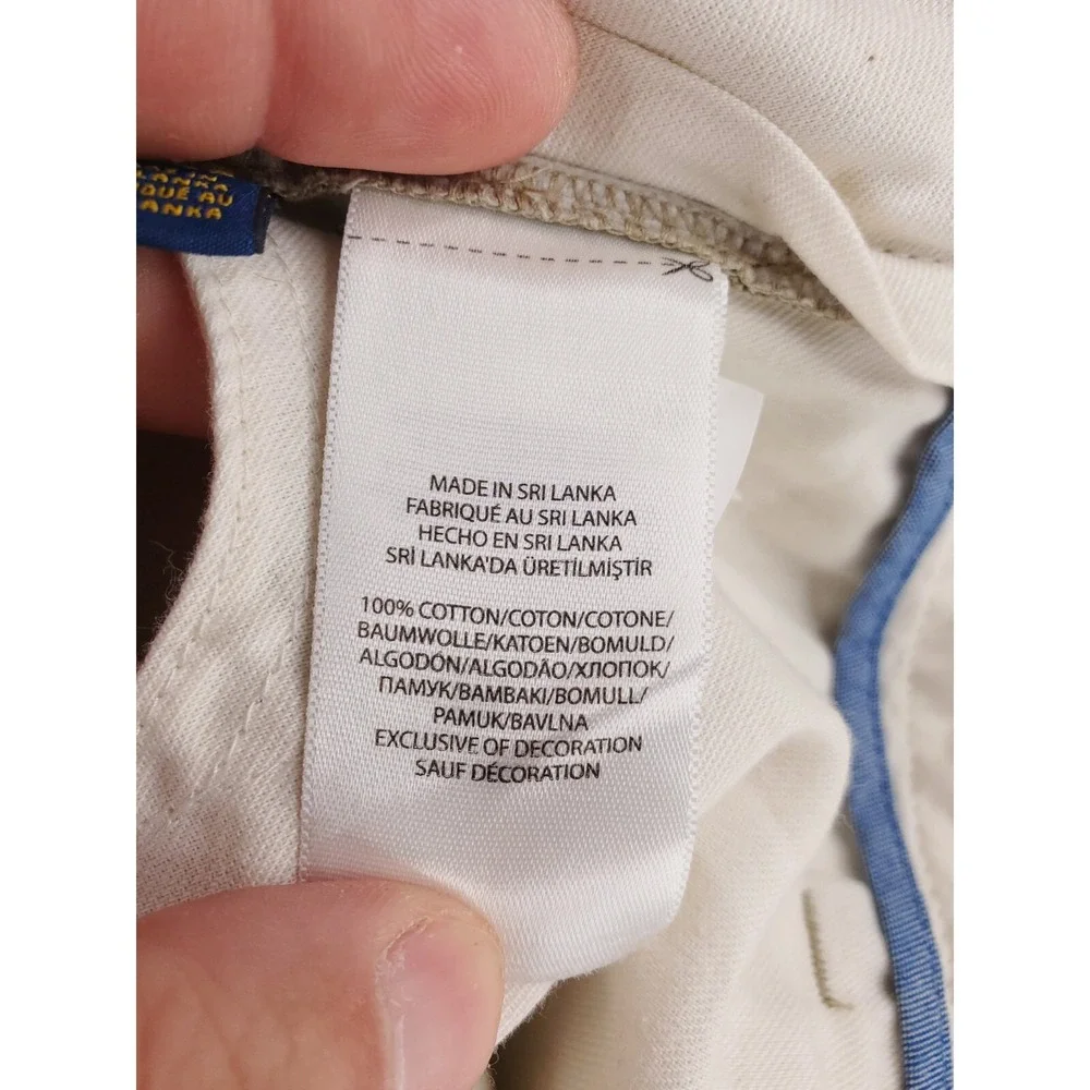 Polo Ralph Lauren Pants Mens 35x32*‎ Khaki Classic Fit Chino Flat Front Preppy